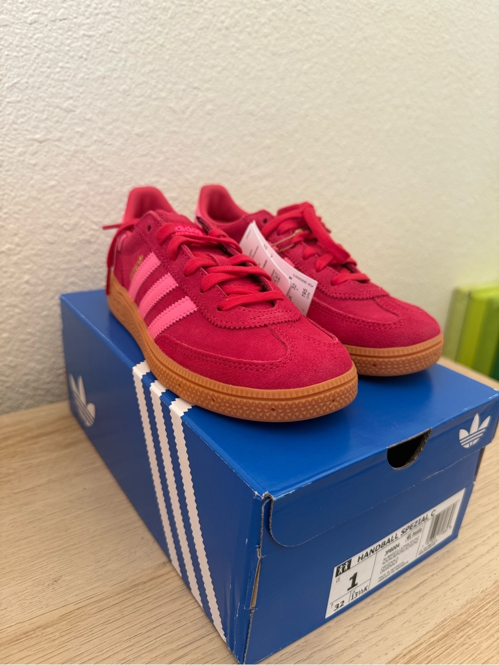adidas Handball Spezial Suede Sneakers in pink with Gum Sole